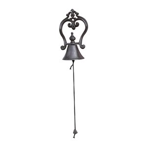 Magideal - Campana De Cena, Campana Decorativa Para Puerta, Campana De Cena Montada En La Pared, Timbres De Hierro Fundido Que Agitan Manualmente Para Decoración