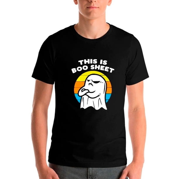 Polera Halloween Boo Sabana Terror Fantasma Hombreniño