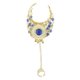 thumbnail image 5 of Pulseras De Danza Del Vientre Joyas Pulsera Esclava De Cristal Con Anillo Azul, 5 of 5