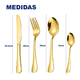 thumbnail image 3 of Set Juego De Cubiertos 24 Piezas Acero Inoxidable Dorado, 3 of 3