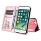 thumbnail image 3 of Funda tipo cartera FOXDOCK para iPhone 6 Plus , diseño girasol en relieve, cuero PU, cierre magnético, soporte y tarjetero, 3 of 5