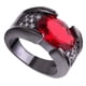 thumbnail image 4 of Anillo De Compromiso Piedra Roja De Moda Para Novia Novio Dama Caballeros Calle, 4 of 5