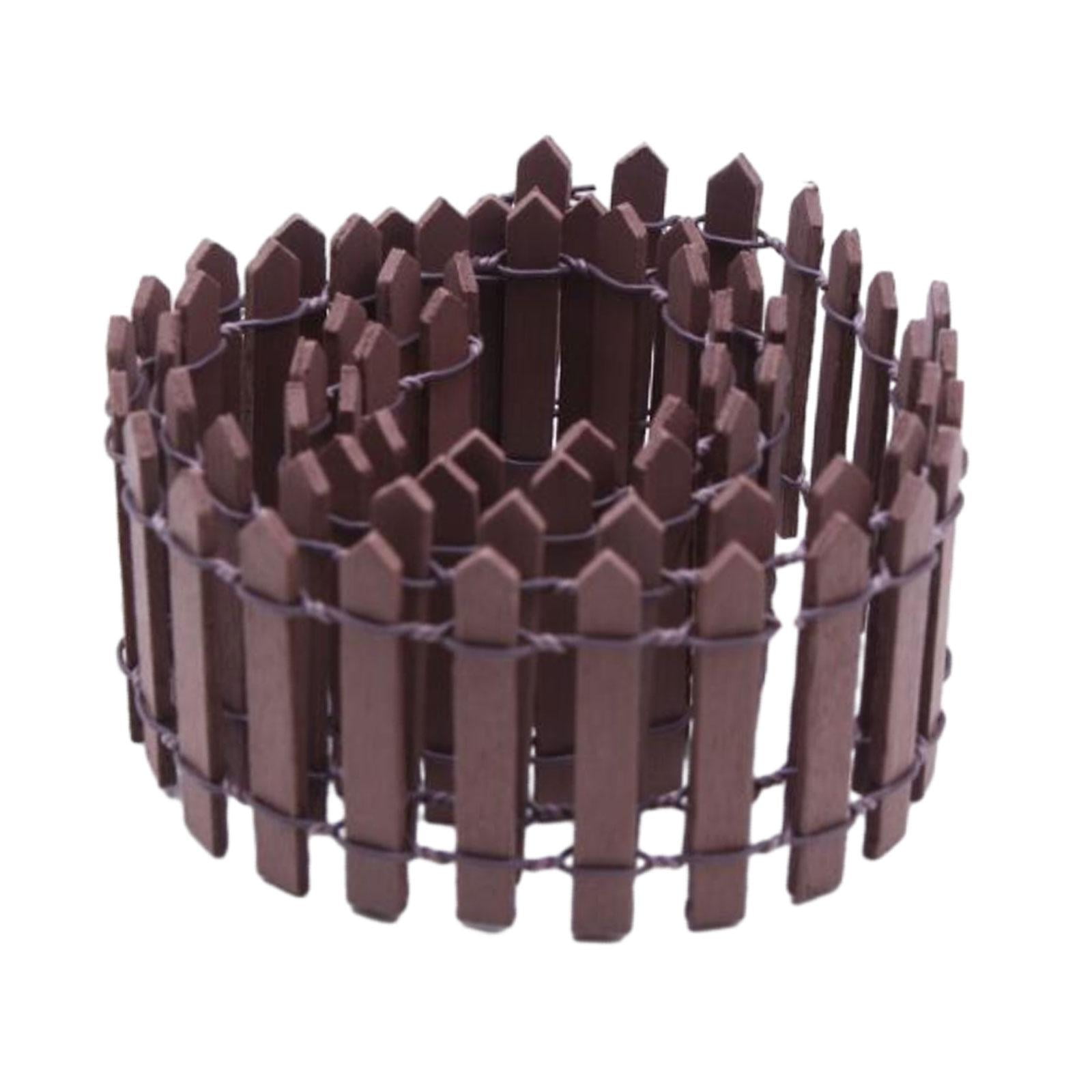 Ioensy - Valla De Jardín De Hadas En Miniatura, 90x5cm, Para Casas De Muñecas, Accesorios De Jardines De Hadas, Café