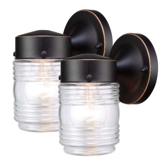 Lámpara de pared Globe Electric Landis ORB, bronce frotado con aceite, paquete de 2 unidades