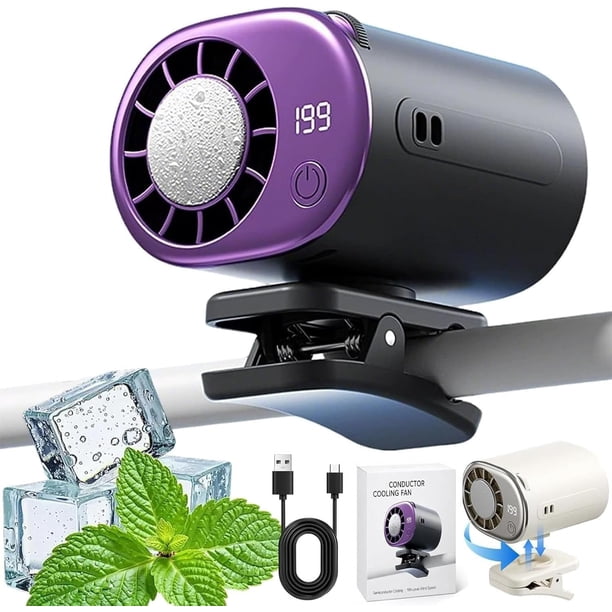 Ventilador clip coche LED 199 velocidades 16°C semi enfriamiento USB ...