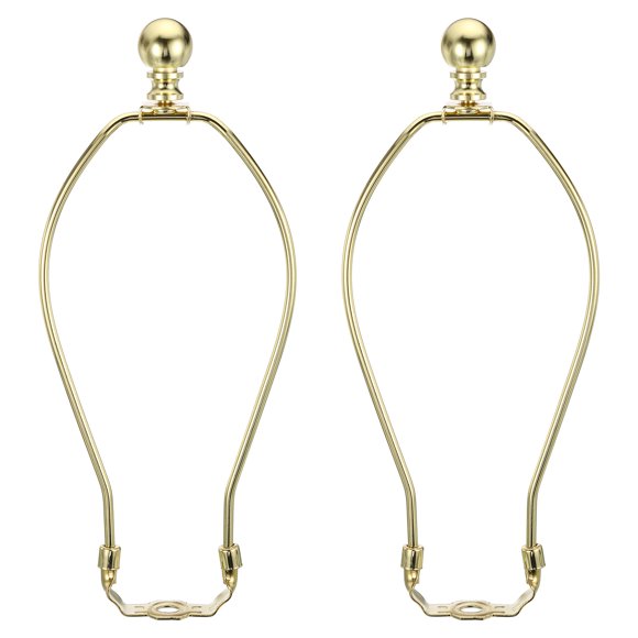 Kit de Arpa para Lámpara de Hierro Electropelado de 9.5 pulgadas con Remate Soporte para Pantalla de Lámpara para DIY Tono Dorado 2 Conjuntos