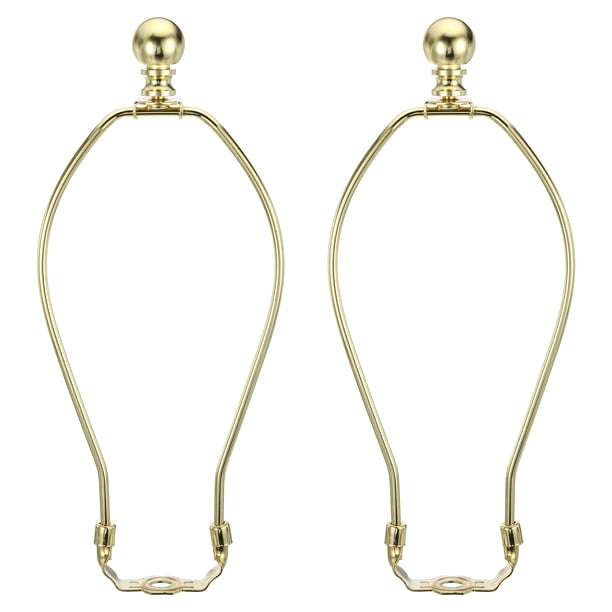 Kit de Arpa para Lámpara de Hierro Electropelado de 9.5 pulgadas con Remate Soporte para Pantalla de Lámpara para DIY Tono Dorado 2 Conjuntos