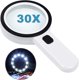 thumbnail image 1 of Lupa Nazano con 12 luces LED, lente doble 30X, 1 of 7