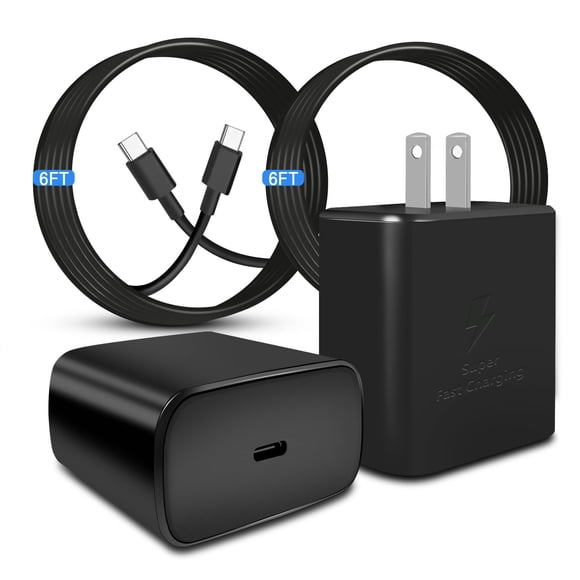 Cargador de teléfono POANW USB C superrápido de 45 W, paquete de 2 con cable