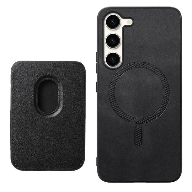 Funda de Cuero Magnética con Tarjetero para Samsung Galaxy S23 Cubierta Delgada Negro