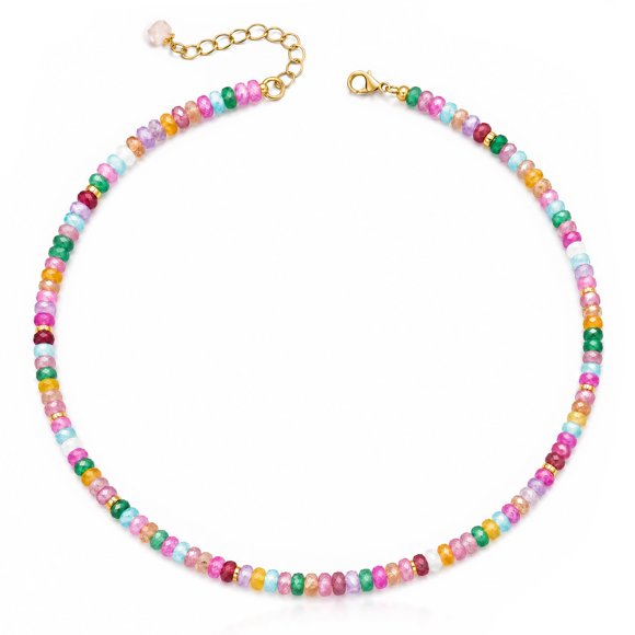Collar MIDDLUX de Cuentas Coloridas Boho Arcoíris