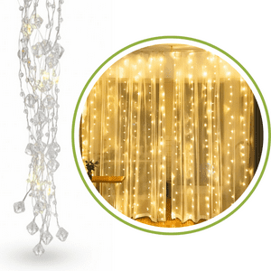 Genérica - Luces Navidad Cascada Cálida 3Mx3M Diamante