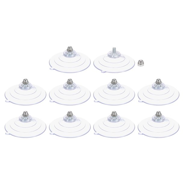 Uxcell 10 Paquetes de Ventosas para Vidrio 60mm/2.4" Diámetro Almohadillas de Succión con Tornillo M5 x 8mm
