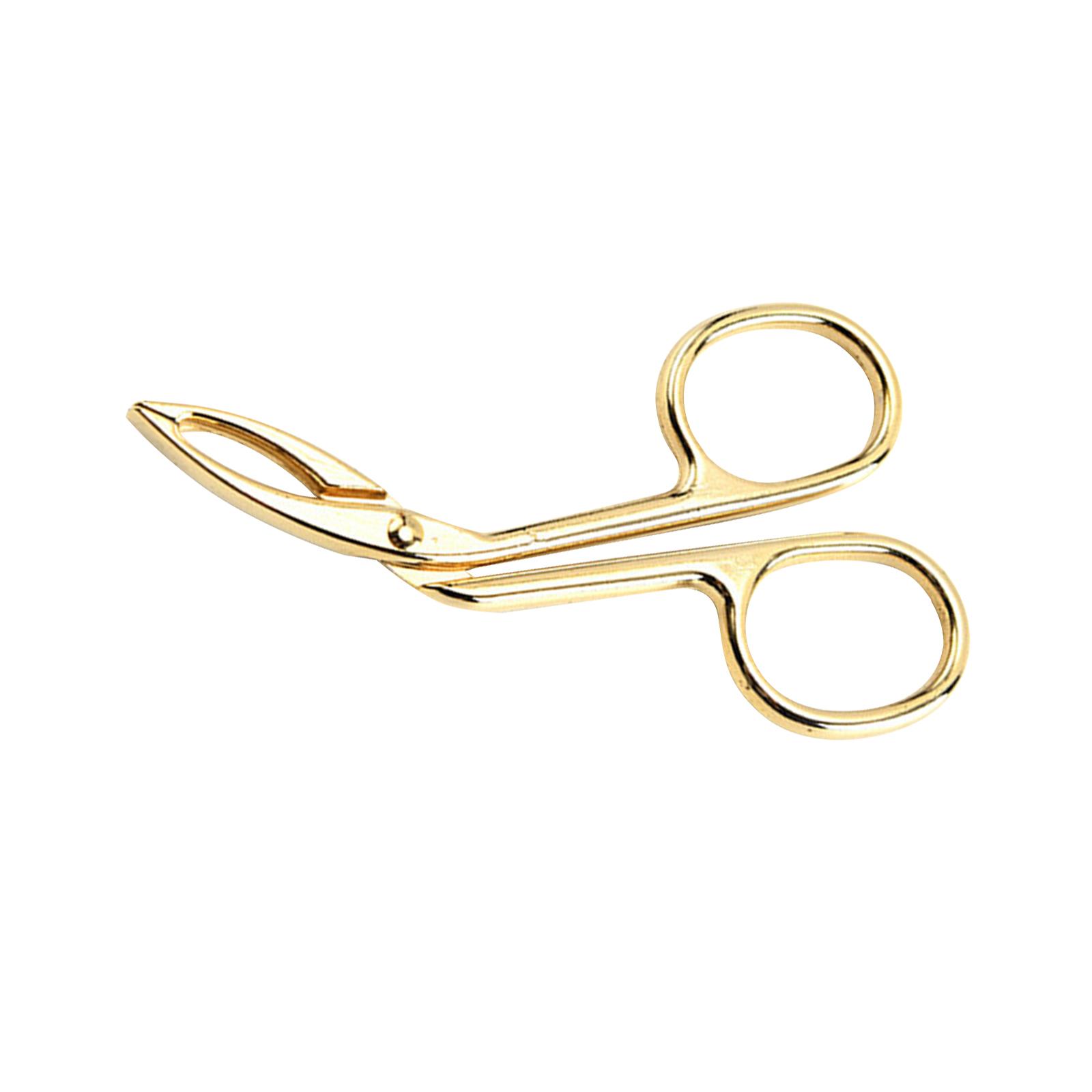 Ioensy - Pinzas Para Cejas Mango De Tijera Agarre Cómodo Pinzas De Punta Plana Recorte Aureate