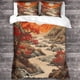 thumbnail image 3 of Juego de funda nórdica River, juego de ropa de cama con funda nórdica 3D Sunset y fundas de almohada, microfibra suave para adultos, adolescentes y niños, 3 piezas., 3 of 3