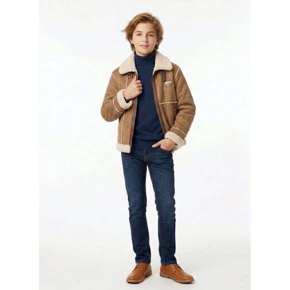 Chaqueta Ni o Aviador Estilo Piloto Abrigada Invierno