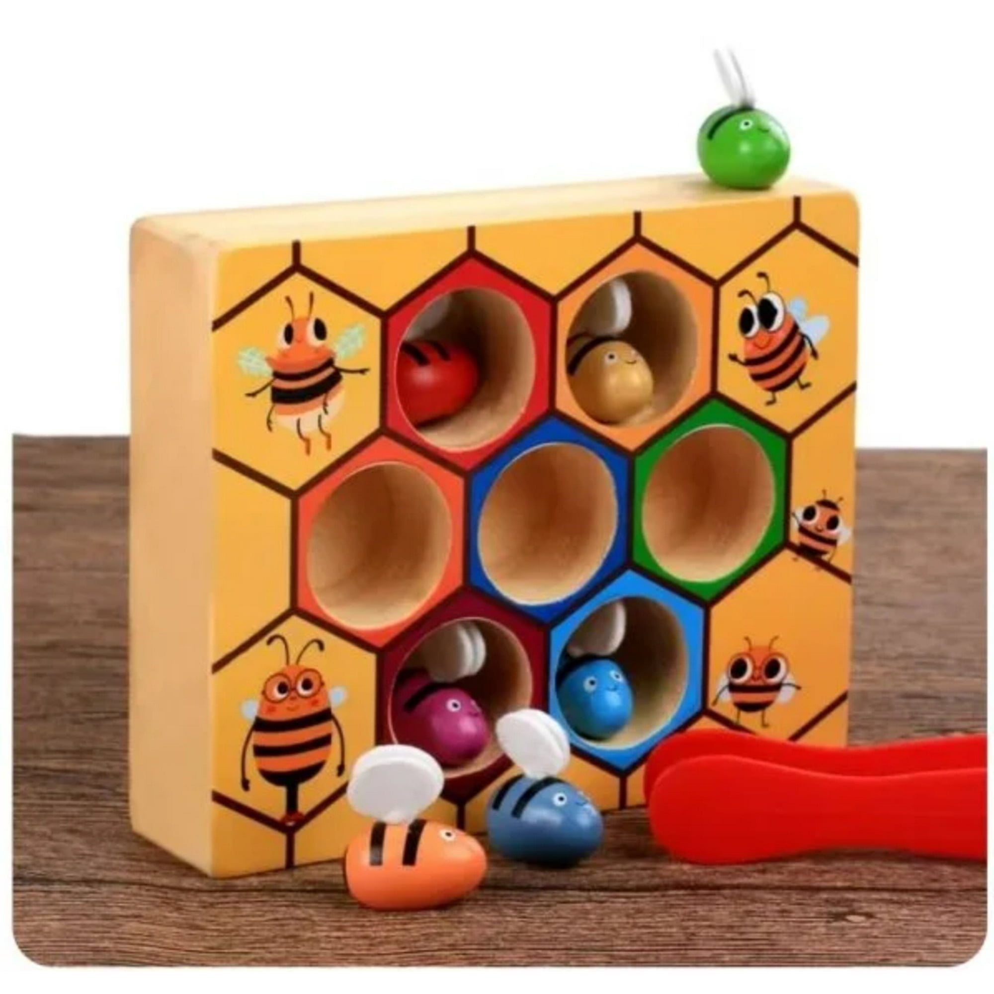 Genérico - Juego De Abeja Juguete De Madera Montessori