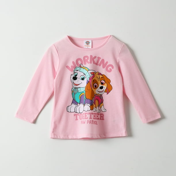 Polera Manga Larga Niña Working Together Rosado Paw Patrol