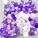 thumbnail image 1 of Kit de arco de guirnalda de globos OuMuaMua de 100 piezas en tonos morados, surtido de 5" y 12", con confeti metálico claro pastel oscuro, para decoraciones de bodas, cumpleaños, graduaciones y fiesta, 1 of 7