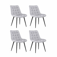Vitelio - Pack De 4 Silla Comedor Tercio Roma Patas Negra - Gris