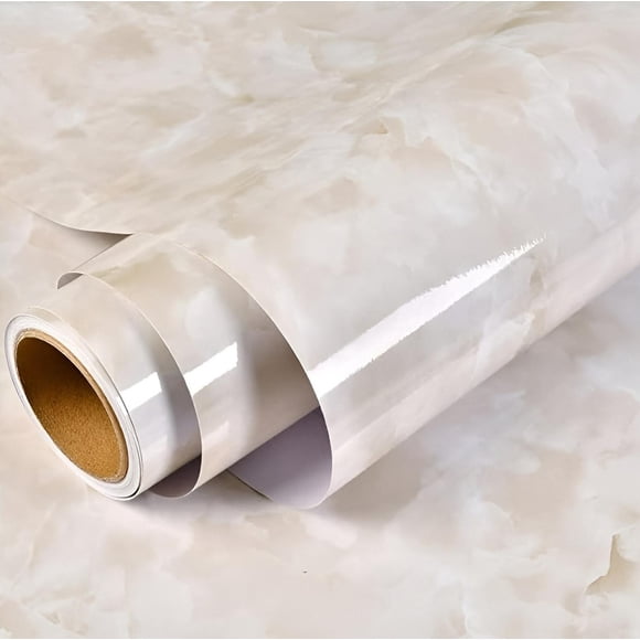 [BEIG-111254] Papel Para Pared Papel Mural Pvc Autoadhesivo Marmol 10mts Beige