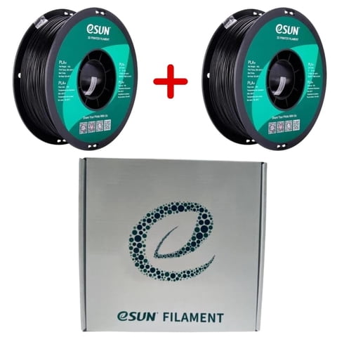 Esun - Pack 2 X Filamento 3D Pla+ Negro 1Kg | Filamentos