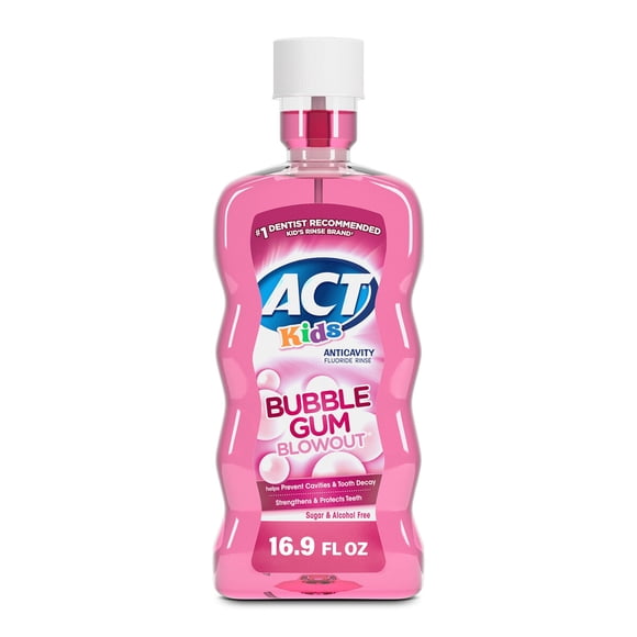 Enjuague con flúor ACT Kids 500 mL anticaries Bubble Gum