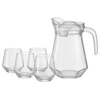 Disparo - Set Jarra Vidrio Con 4 Vasos 1400Ml 330Ml Menaje Mesa
