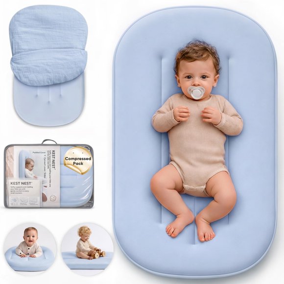 Descanso para Bebé KEST NEST Azul Grisáceo – Soporte para Recién Nacido