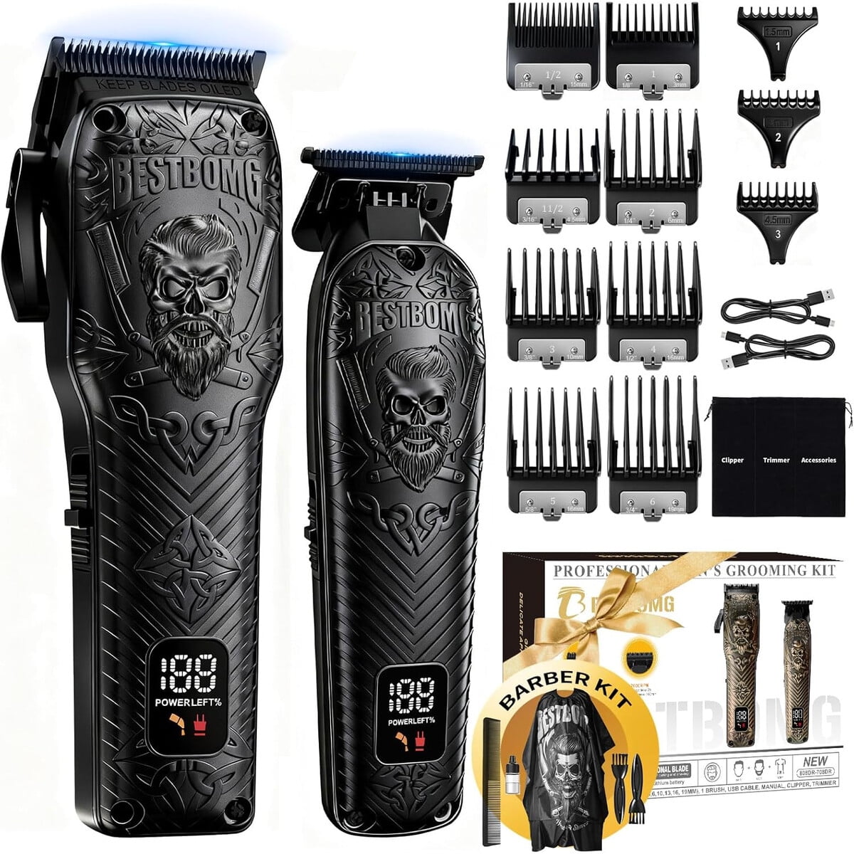 Cortadora De Pelo Inalambrica Bestbomg 870c Kit Barbero