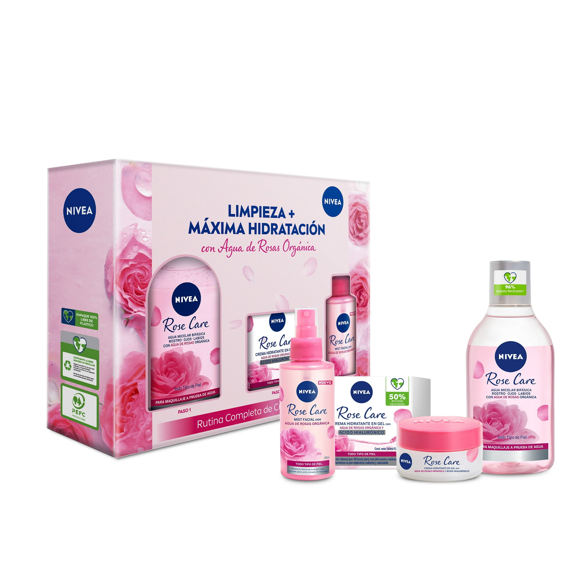 Nivea Pack Rose Care Micelar & Crema Dia & Mist