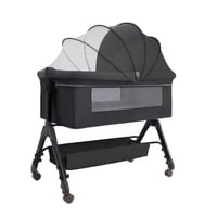 Mundo Online - Cuna Colecho Moises Bebe Altura Regulable Safe&Soft Gris Oscuro