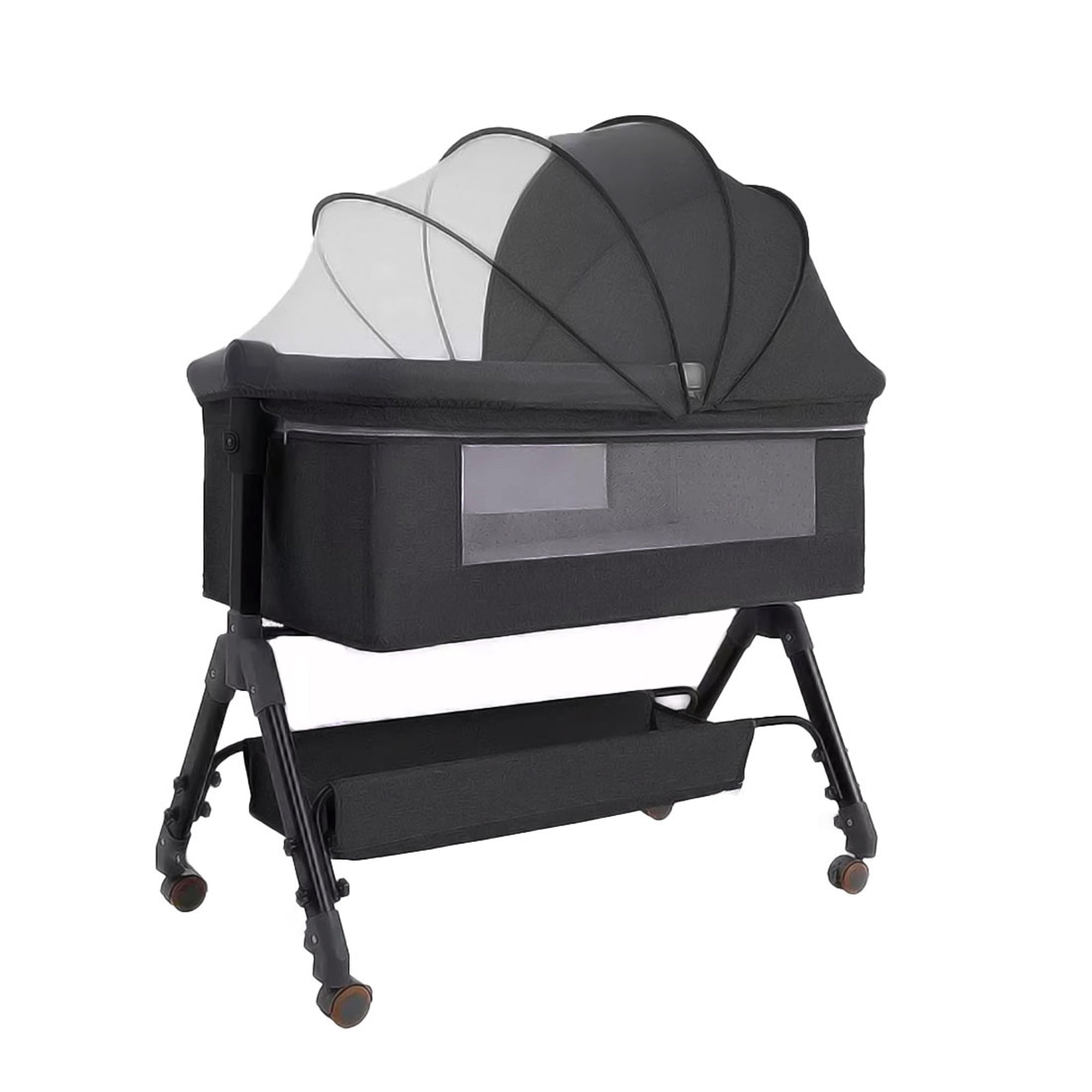 Mundo Online - Cuna Colecho Moises Bebe Altura Regulable Safe&soft Gris Oscuro