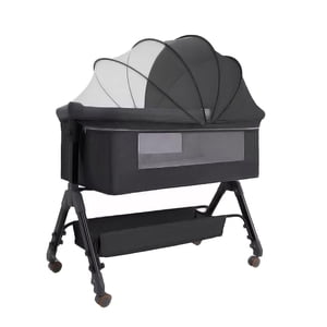 Mundo Online - Cuna Colecho Moises Bebe Altura Regulable Safe&Soft Gris Oscuro