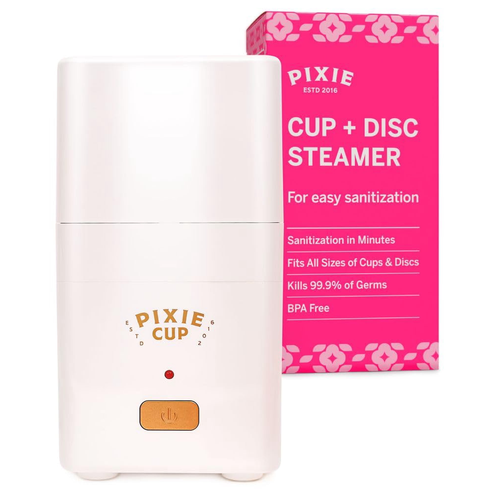 Vaporizador Y Esterilizador Para Copas Menstruales Pixie Cup, Color Blanco