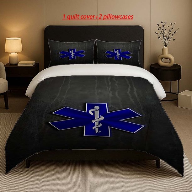 The of Life Symbolizing Emergency And a Snake Staff Pattern. Soft And Comfortable Bedding Set Suitable