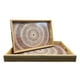 thumbnail image 1 of Set 2 Bandeja De Ratan Cesta Tejida Diseño Circulos, 1 of 2