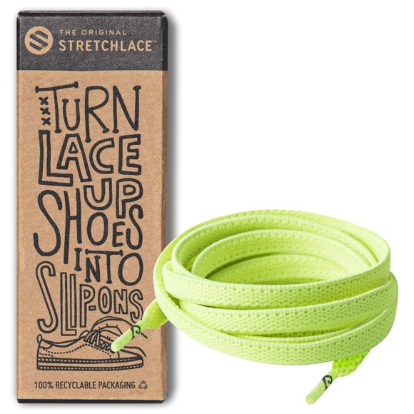 Cordón elástico THE ORIGINAL STRETCHLACE 102 cm Verde Neón