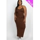 thumbnail image 2 of Saronite Vestido Largo Básico de Tirantes con Espalda Nadadora, Color Café (Talla Grande para Mujer), 2 of 2