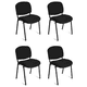 thumbnail image 1 of Pack 4 Sillas Meeting ISO Lino Negra para Oficina y Sala de Reuniones, 1 of 7