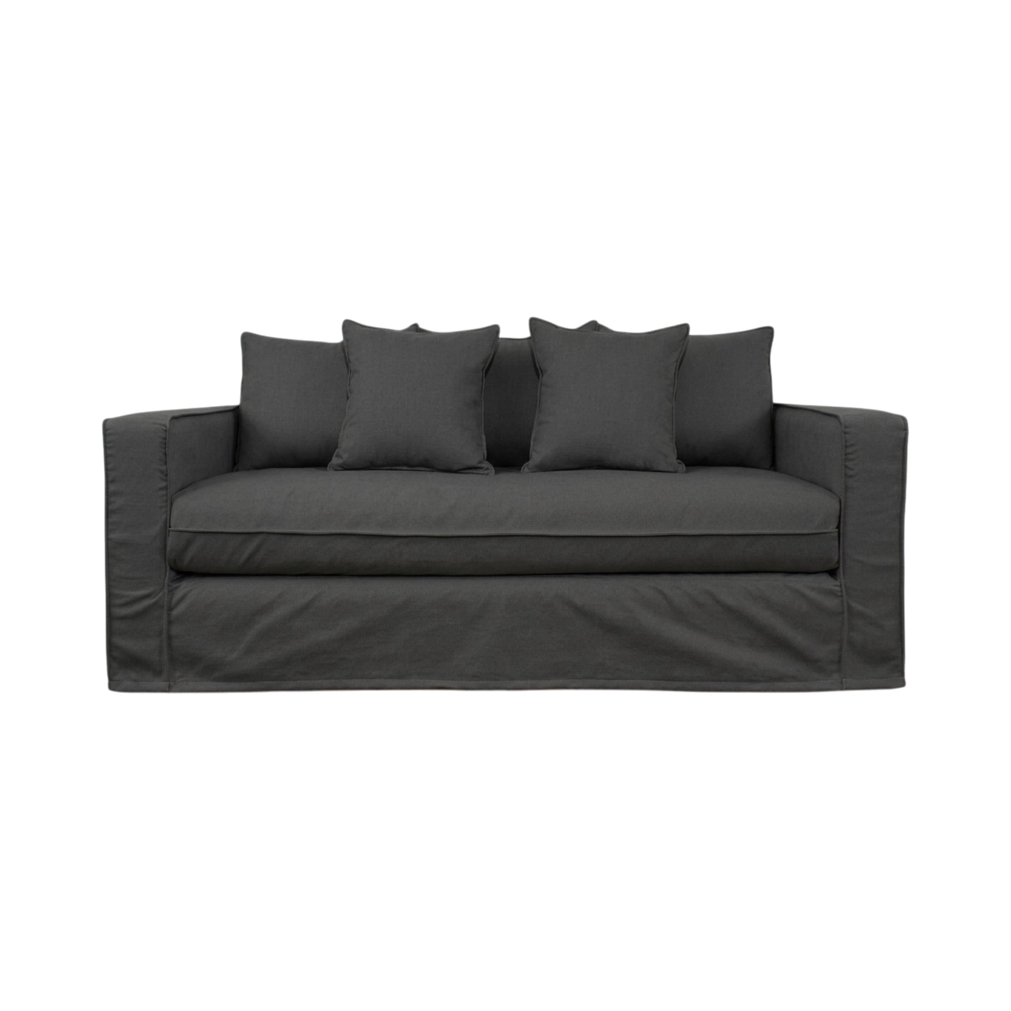 Living Store - Sofá 3 Cuerpos Con Funda Desmontable Margaret Gris Acero