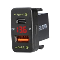 Ioensy - Cargador De Coche, Toma De Teléfono, 36W, Qc3.0, Cargador Rápido Para Camry 2011-2019, Luz Roja, 40X22Mm