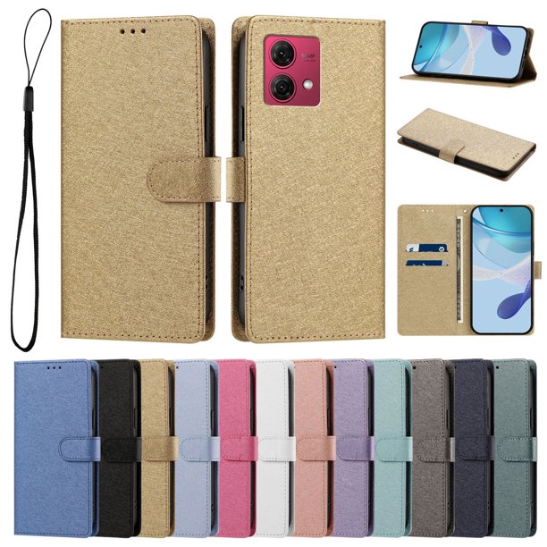 Cartera Protectora para Motorola Moto G84 con Soporte, Dorado