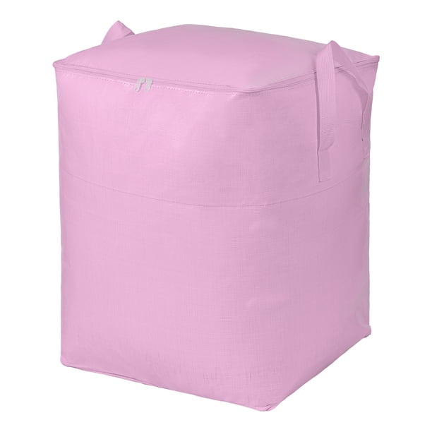 REGALWOVEN 1 Pcs Bolsa de Almacenamiento de Ropa, Bolsa de Almacenamiento, Bolsa de Mudanza para Organizar Edredones, Organizador de Armario y Almacenamiento con Asas Rosa 23.6*19.7*31.5in