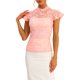 thumbnail image 1 of INSPIRE CHIC Blusa de Mujer con Espalda de Ojal Manga Corta Cuello Alto Semi Transparente Talla L Rosa, 1 of 6
