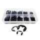 thumbnail image 2 of Juego de 580 anillos de hebilla en forma de E con estuche de almacenamiento, resistentes sujetadores M1.5 M2.5 M3.5 M5 M6 M8 M10, juego de anillos de retención de apertura Negro, 2 of 5