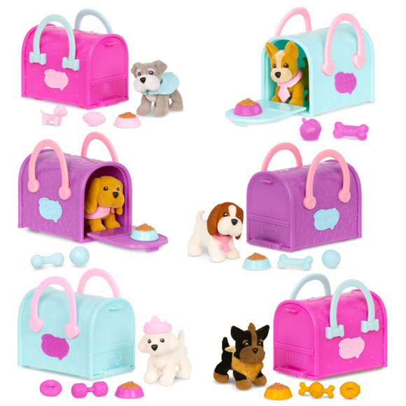 Set coleccionable de muñecos Pucci Pups con 6 perros y accesorios