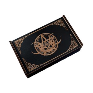 Bothyi - Caja De Tarot De Madera Deslizante, Regalo Rectangular, Coleccionable, Decorativa, Pentagrama