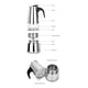thumbnail image 4 of Cafetera Italiana Inoxidable 4 Tazas Cocina Tetera Gris, 4 of 6