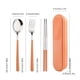 thumbnail image 4 of 3/4pcs Travel Utensils, Stainless Steel Cutlery Set Portable Reusable Camping Silverware, Include Fork Spoon Chopsticks With Case, Flatware Set, 4 of 5
